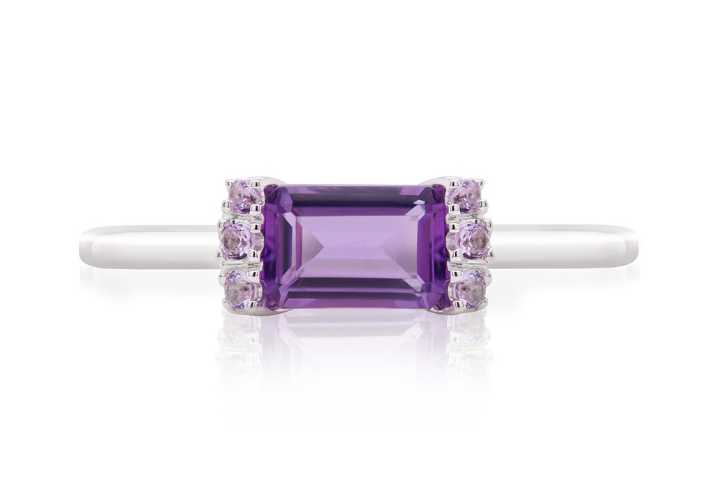 Anillo LAS FLORES-AMATISTA 6-Amatista/Rosa 18KW