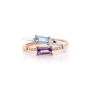 Anillo AMATISTA/TOPACIO-AZUL B6P 4.5gr ORO ROSA/BLANCO 18K