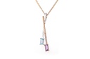 DIJE AMATISTA/TOP-AZUL B6P 2.9gr ORO ROSA/BLANCO 18K