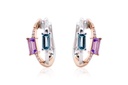 ARETES AMATISTA/TOP-AZUL B9P 8.4gr ORO ROSA/BLANCO 18K