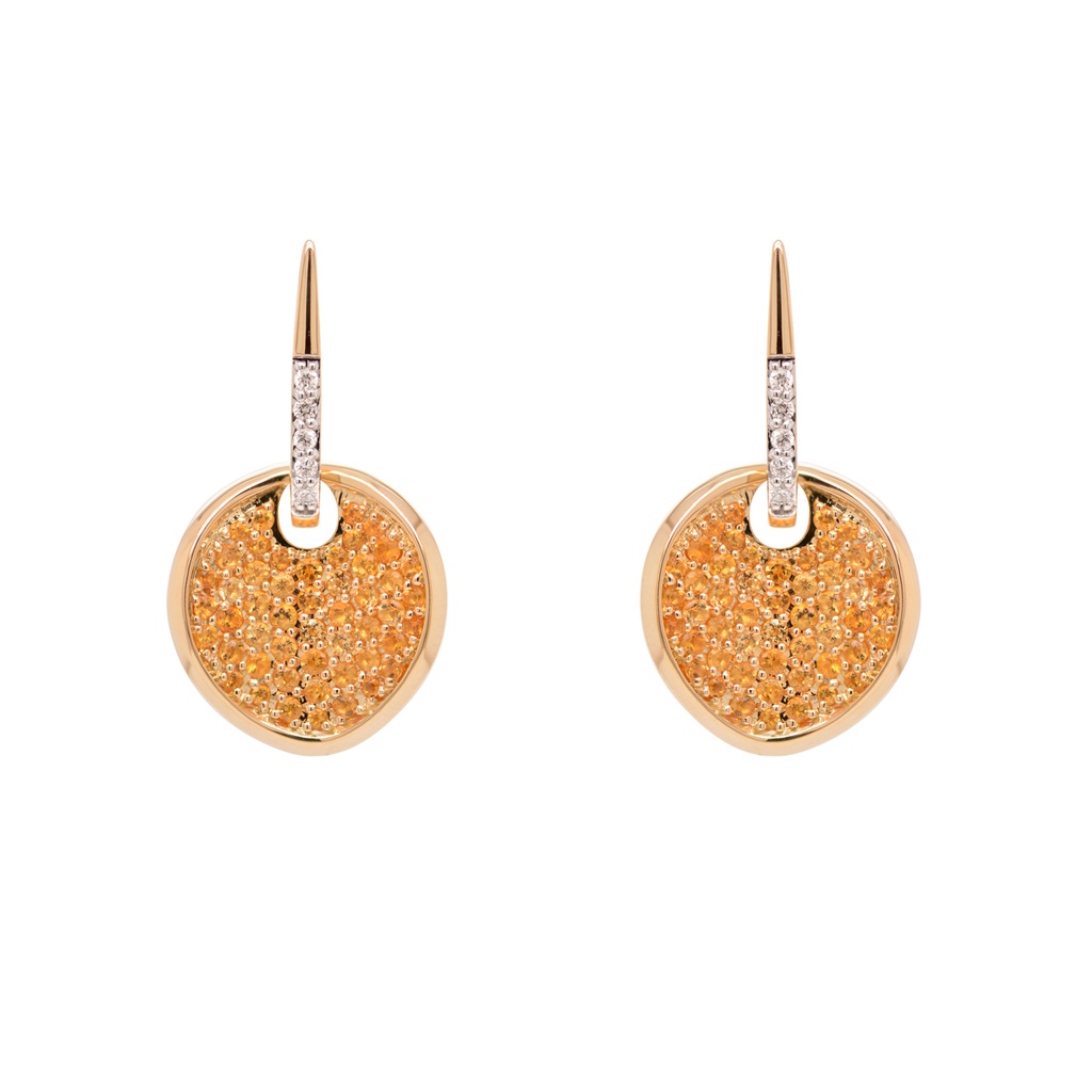 ARETES SUN CITRINO B8P HSI 7.0gr ORO AMARILLO/BLANCO 18K