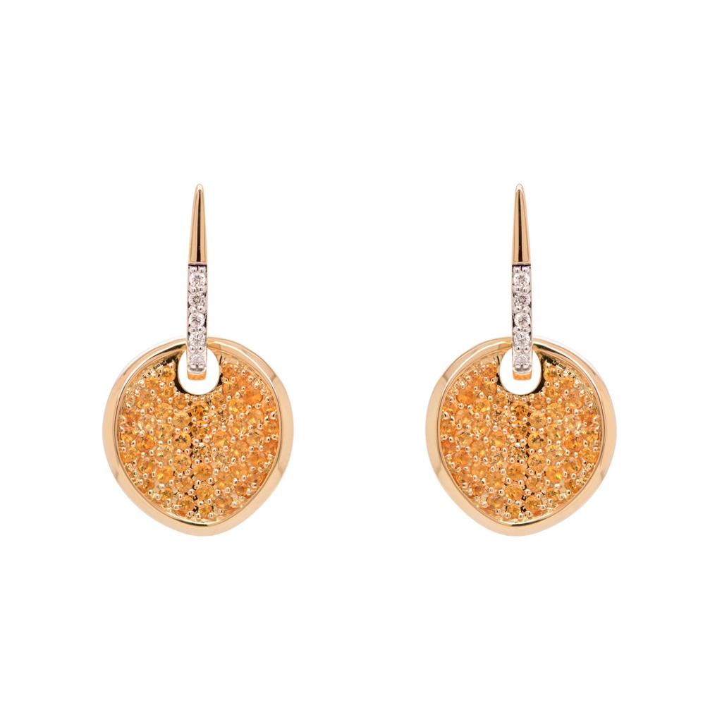 ARETES SUN CITRINO B8P HSI 7.0gr ORO AMARILLO/BLANCO 18K