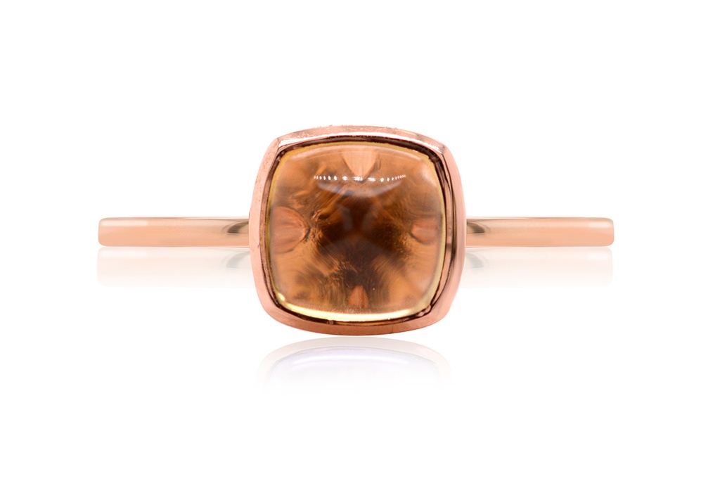 ANILLO LAS FLORES-CITRINO CUSH 1.10 18KR