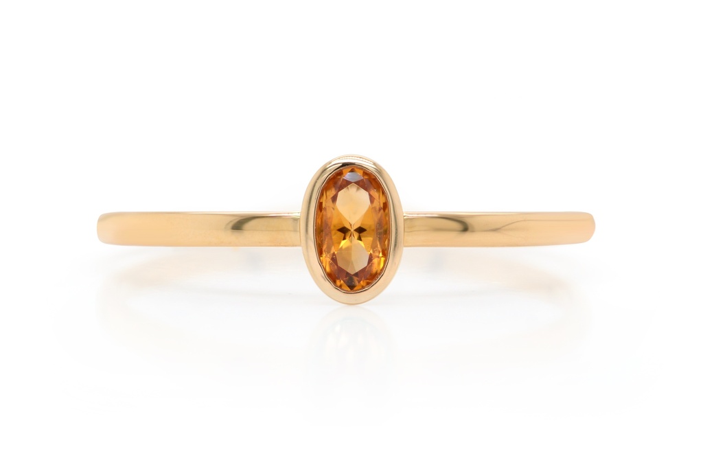 ANILLO LAS FLORES-CITRINO/OVAL 1.40 18KY