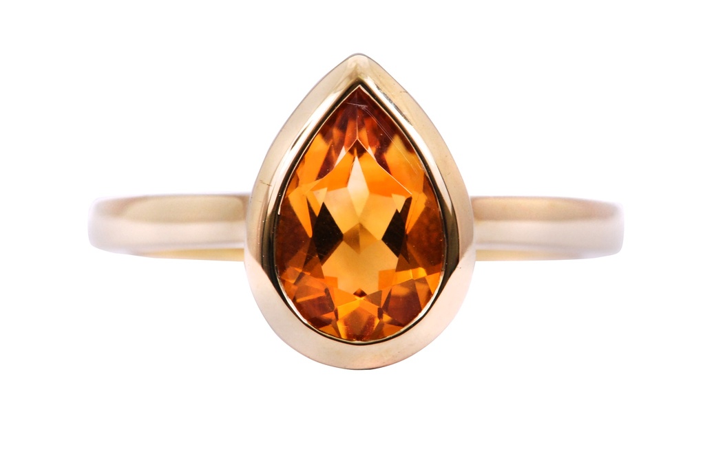 ANILLO BEZEL CITRINO-PERA 5.06 18KY