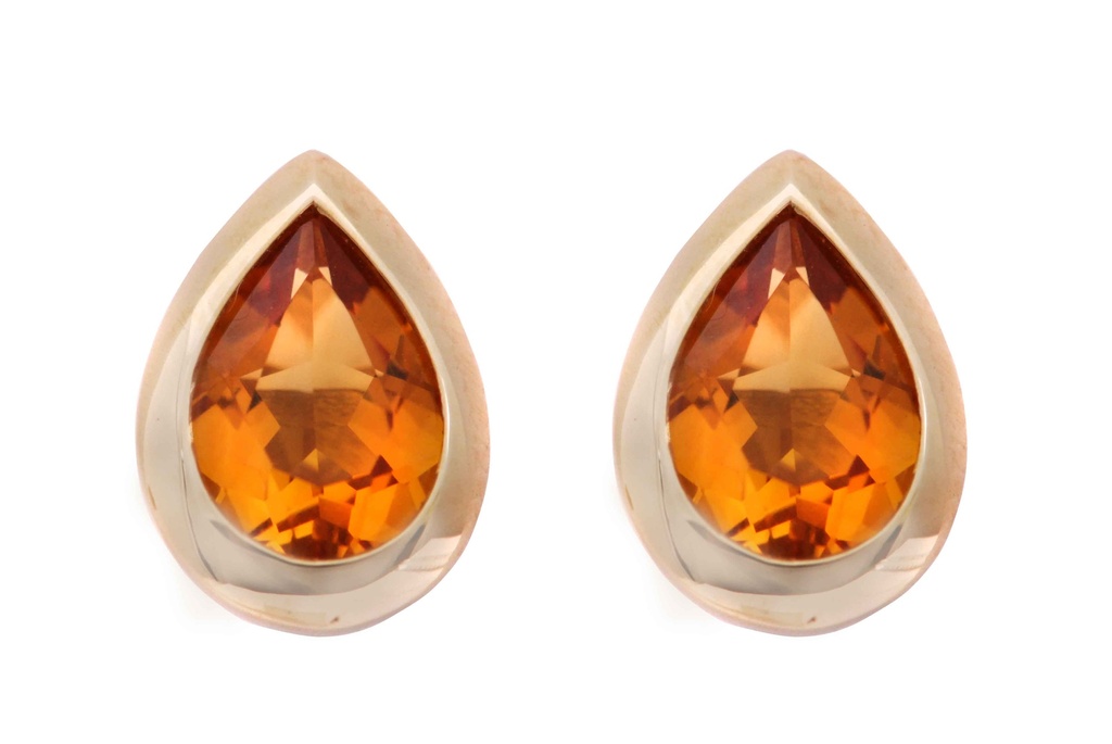 ARETES BEZEL CITRINO-PERA 3.72 18KY