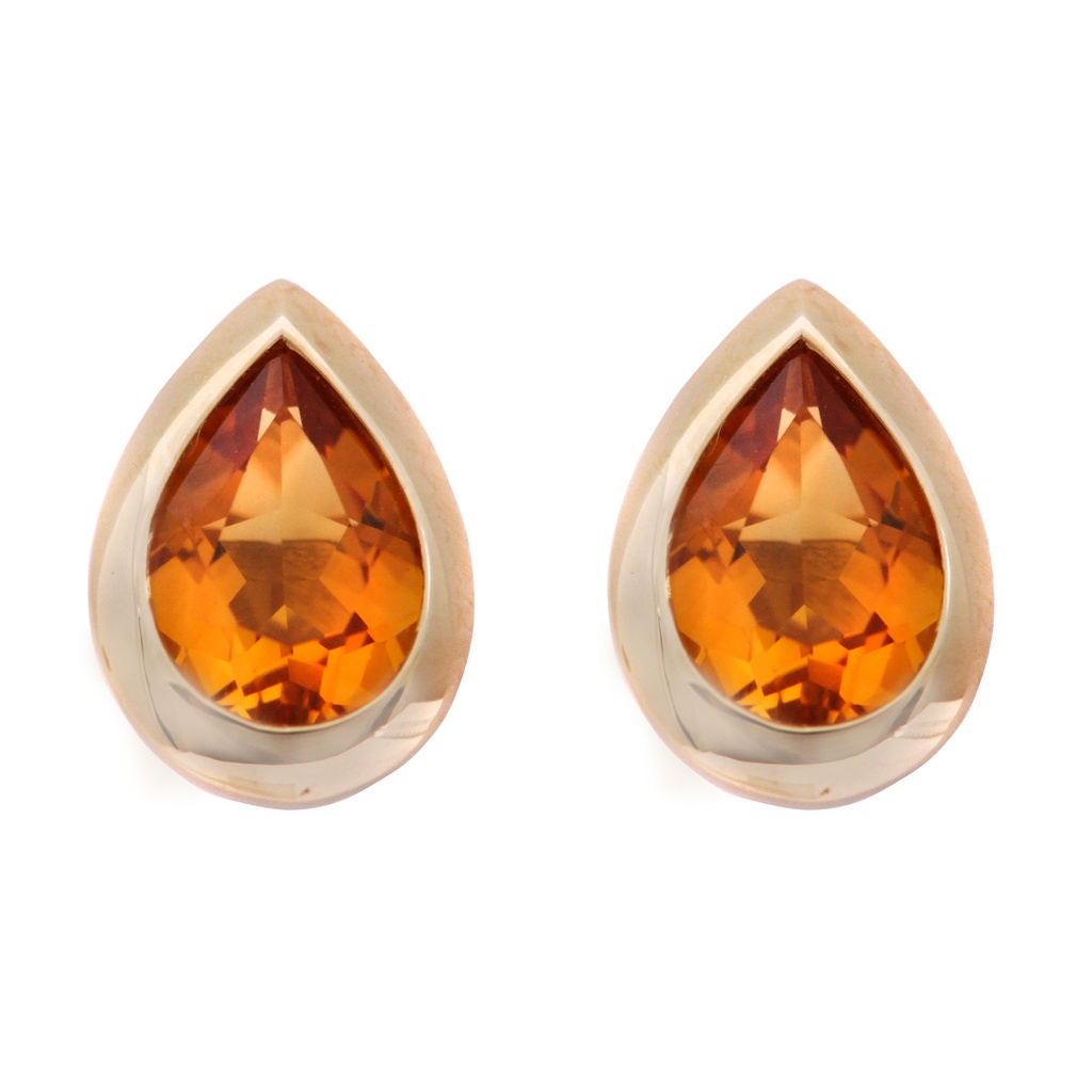 ARETES BEZEL CITRINO-PERA 3.72 18KY