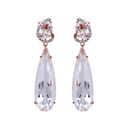 ARETES BRUMANI “LOOPING SHINE“ 4-CRISTAL DE ROCA-26.20ct 28-DIAMANTES-0.12ct 10.5gr. ORO ROSA/BLANCO 18K 