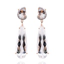 ARETES BRUMANI “LOOPING SHINE“ 4-CRISTAL DE ROCA-26.20ct 28-DIAMANTES-0.12ct 10.5gr. ORO ROSA/BLANCO 18K 