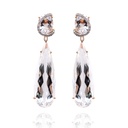 ARETES BRUMANI “LOOPING SHINE“ 4-CRISTAL DE ROCA-26.20ct 28-DIAMANTES-0.12ct 10.5gr. ORO ROSA/BLANCO 18K 