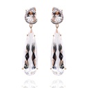 ARETES BRUMANI “LOOPING SHINE“ 4-CRISTAL DE ROCA-26.20ct 28-DIAMANTES-0.12ct 10.5gr. ORO ROSA/BLANCO 18K 