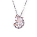 GARGANTILLA BRUMANI "LOOPING SHINE" 2-CRISTAL DE ROCA-2.00ct 15-DIAMANTES 0.06ct 4.7gr. 45cm. ORO ROSA/BLANCO 18K 