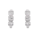 ARRACADAS ICE HOOP DIAMANTES Talla-Brillante/Baguette 0.45ct GVS 3.5gr. ORO BLANCO 18K