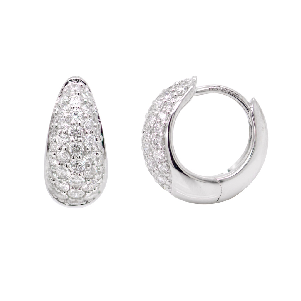 ARRACADAS PAVE-CONICA B52P GVS 4.0gr 18K BLANCO