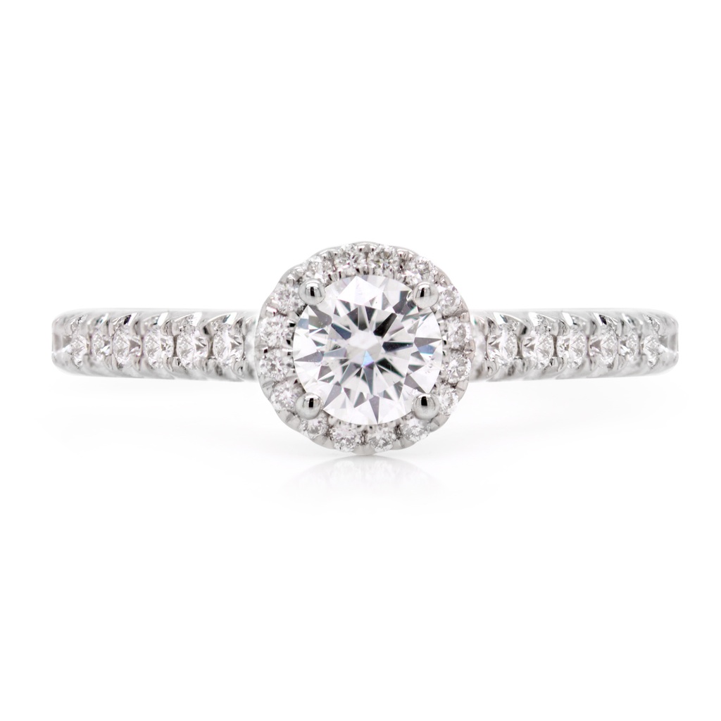ANILLO LOVESTONE 1/3CT IDEAL REDONDO GIA B27P TE AMO 2.9gr 18KW
