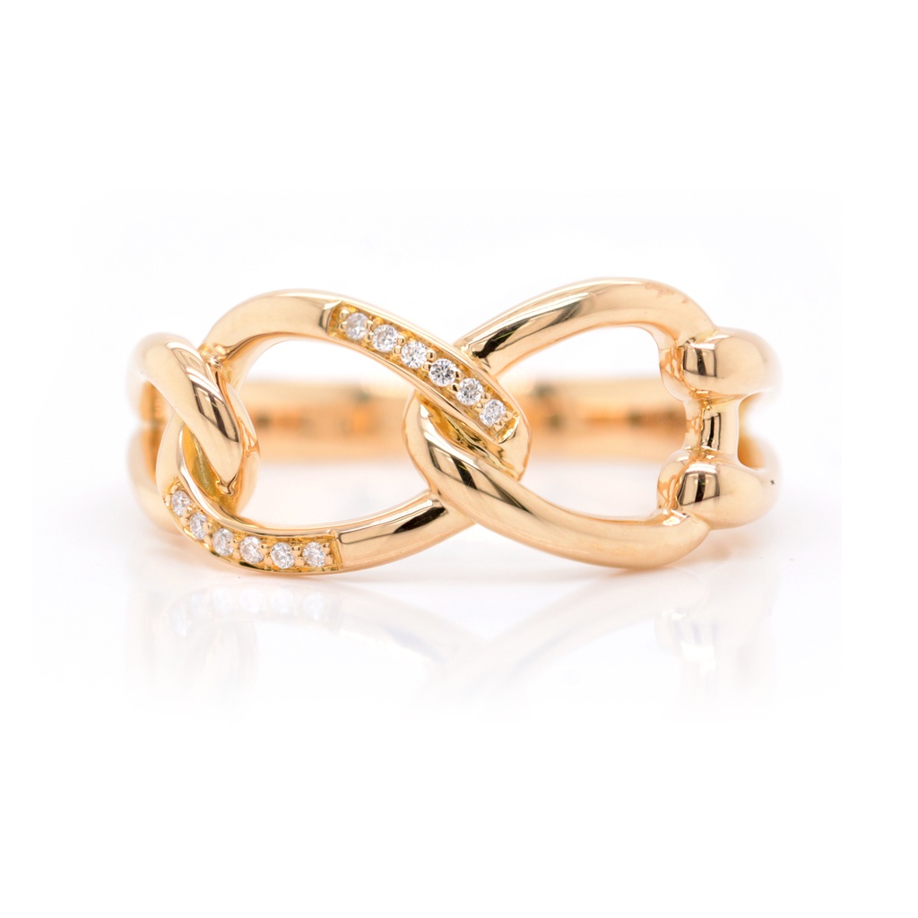 Anillo LOVE/KNOT Diamantes-0.05Ct HSI 18KY