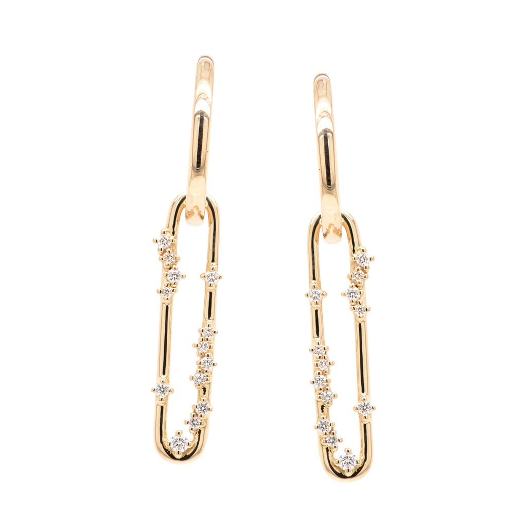 ARETES RANDOM DIAMANTE 0.25ct HSI 6.3gr. ORO AMARILLO 18K