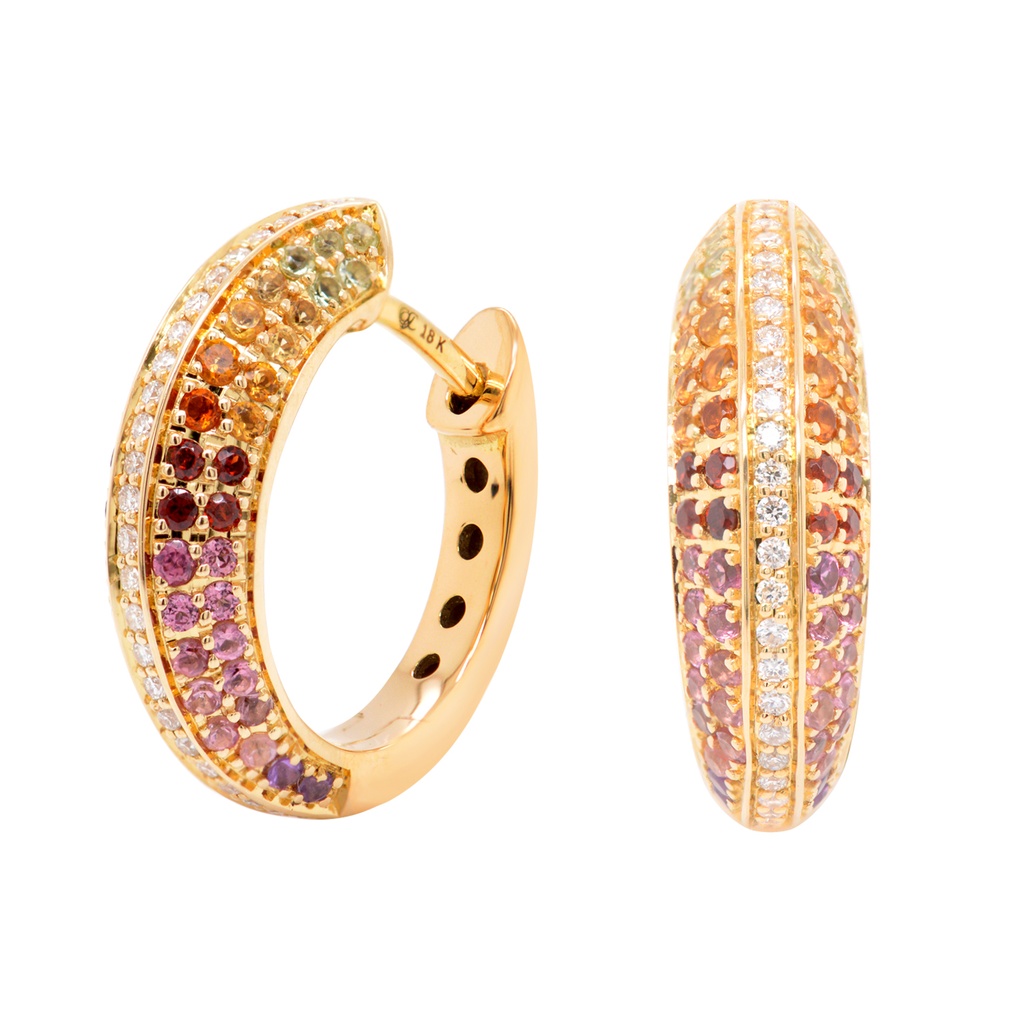 Aretes CROMATICA MULTI-GEMAS B20P HSI 5.3gr 18KY