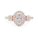 Anillo CLUSTER/HALO Diamantes-0.62Ct GVS 18RW