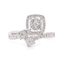 ANILLO CLUSTER/HALO 63-DIAMANTES 0.63ct GVS 3.2gr. ORO BLANCO 18K