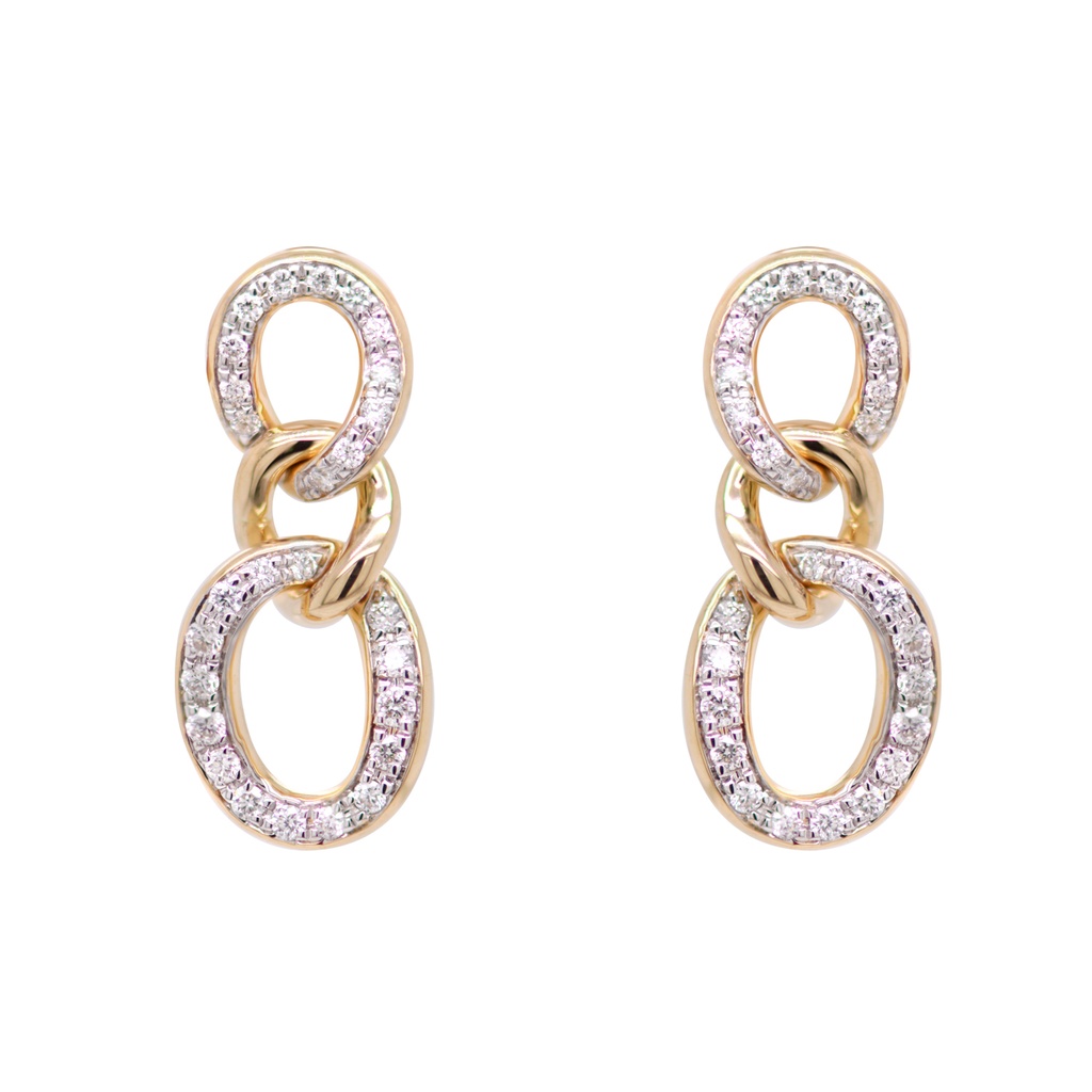 Aretes Everyday “LINK“ - 18K AMARILLO/BLANCO B18P GVS