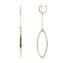 Aretes CHIMENTO “LINK SENSI“ - 0.13ct-DIAMANTE GVS 4.4gr. Oro Amarillo 18K