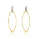 Aretes CHIMENTO “LINK SENSI“ - 0.17ct-DIAMANTE GVS 5.5gr. Oro Amarillo/Blanco 18K