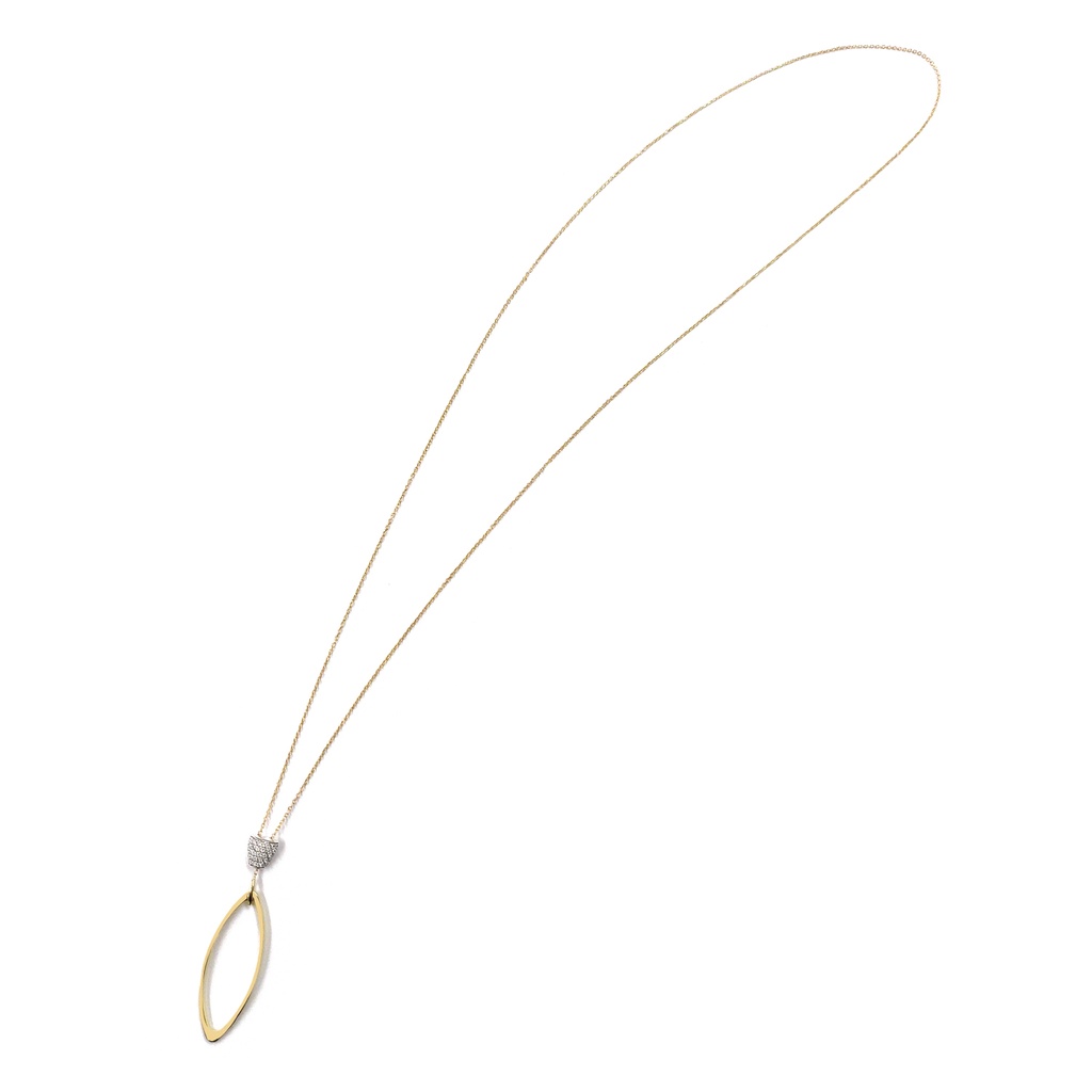 Gargantilla CHIMENTO "LINK SENSI" LARIAT - 0.25ct-DIAMANTE 75cm 5.20gr. Oro Amarillo y Blanco 18K