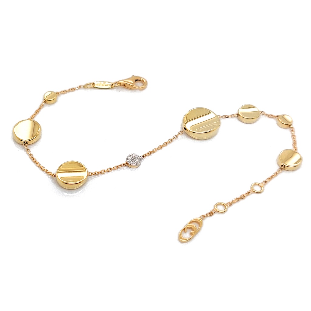 Pulsera CHIMENTO "ARMILLAS GLOW" - 0.05ct-DIAMANTES 19cm 3.30gr Oro Amarillo 18K