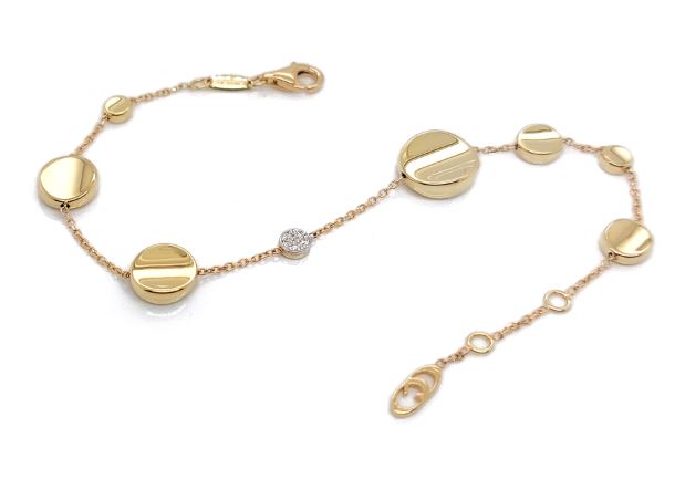 Pulsera CHIMENTO "ARMILLAS GLOW" - 0.05ct-DIAMANTES 19cm 3.30gr Oro Amarillo 18K