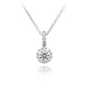 [CYC] Gargantilla "Amor total" CDMU con 1 Diamante LOVESTONE 1/4ct TE AMO y una riviera de 15 diamantes 0.12cttw,  3gr Oro Blanco 18k 