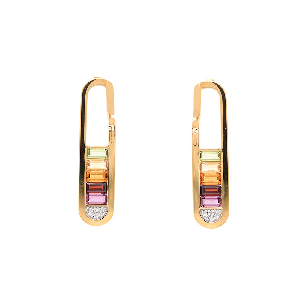 ARETES CROMATICA B6P MULTI-GEMA 8.2gr ORO AMARILLO/BLANCO 18K