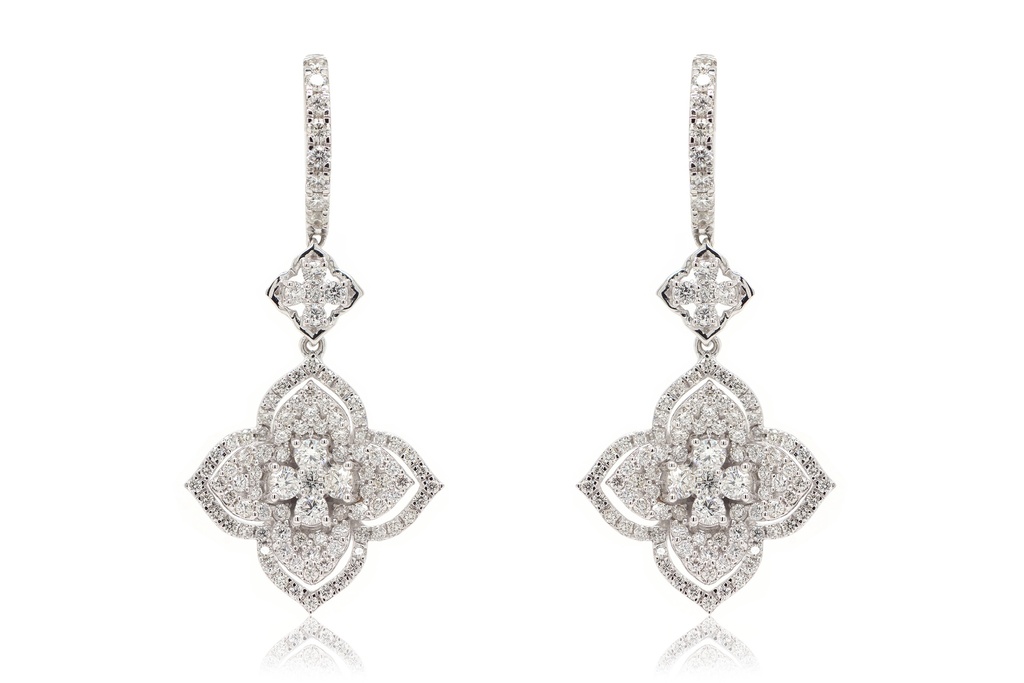 Aretes “MAGNOLIA“ - Oro 18k blanco - 1.70ct
