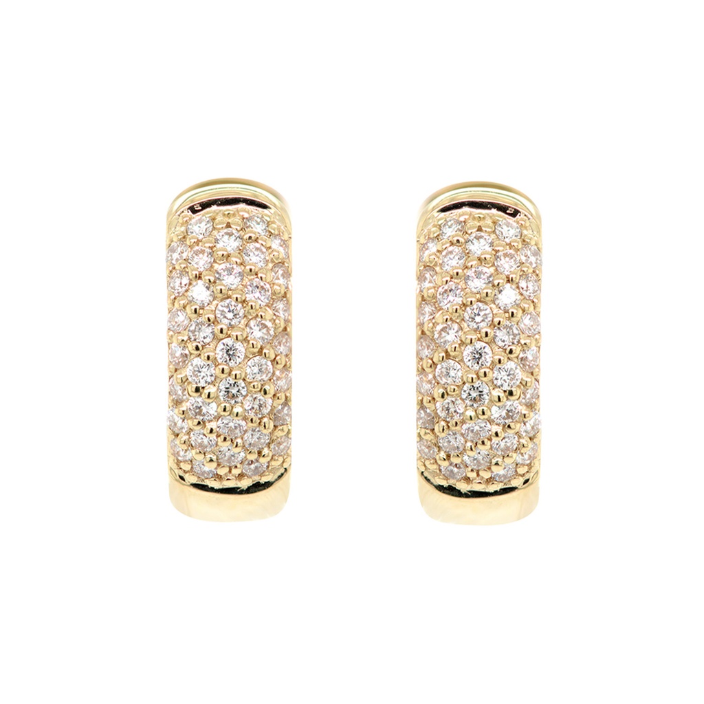 ARRACADAS HG PAVE B37P 12.5X4MM 5.8gr ORO AMARILLO 18K