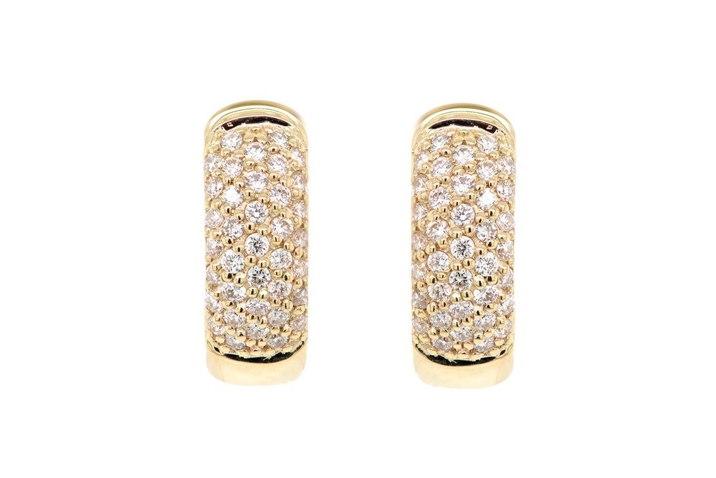 ARRACADAS HG PAVE B37P 12.5X4MM 5.8gr ORO AMARILLO 18K