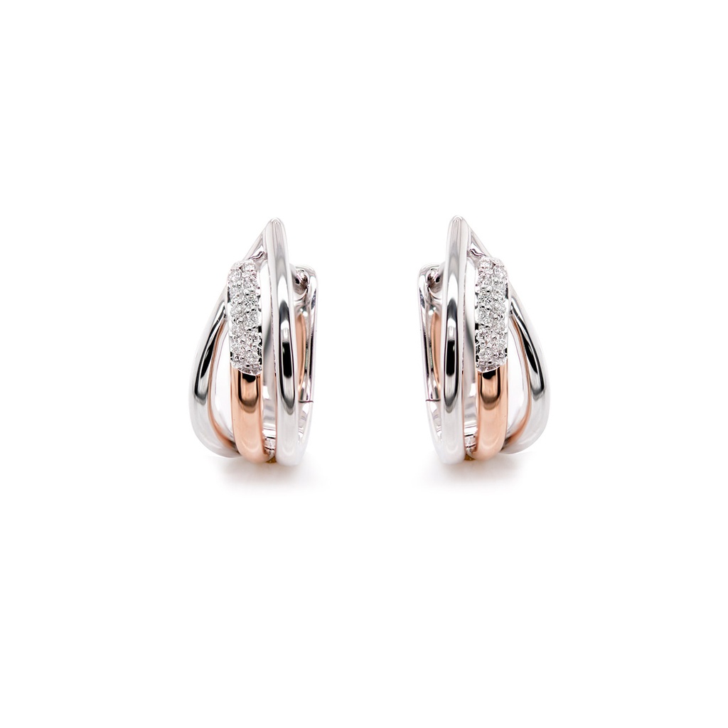 Aretes ORBITA Diamante-0.12Ct 18KWR