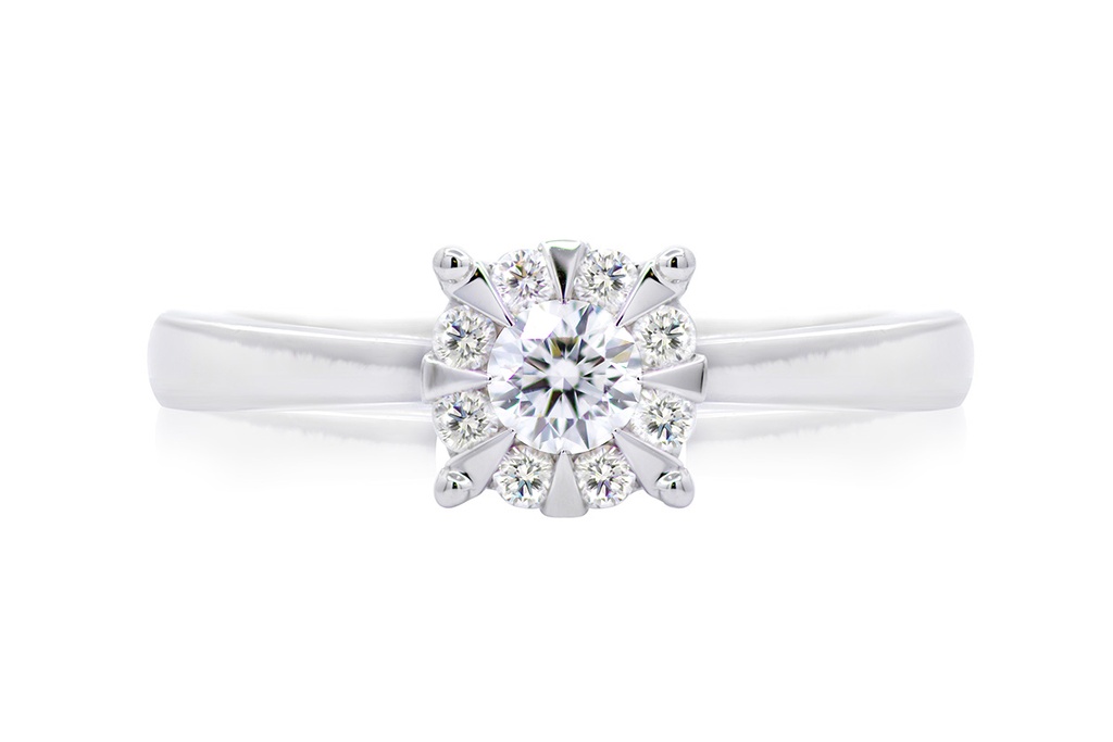 Anillo CLUSTER LOVE B20P + B19P H/SI 3.4gr 14KW