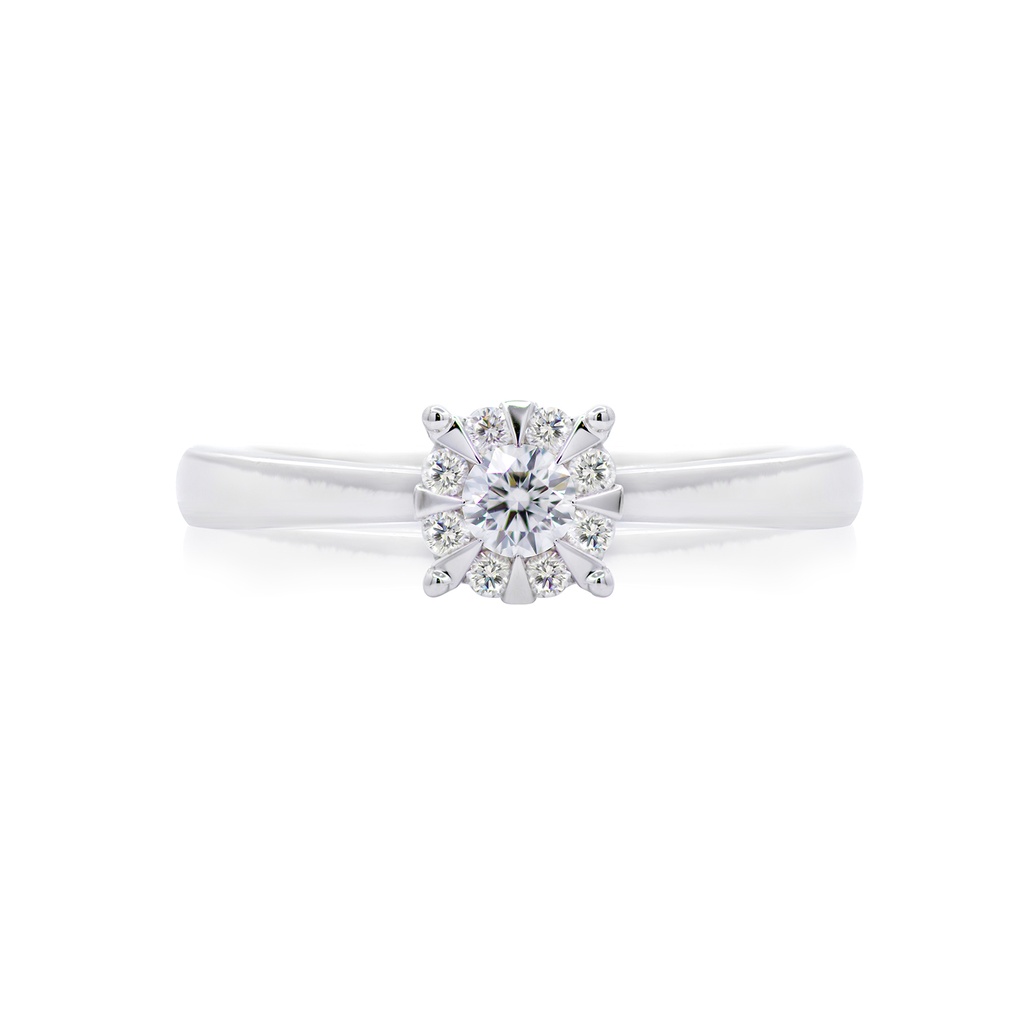 Anillo CLUSTER LOVE B18P H/SI 2.5gr. ORO BLANCO 14K
