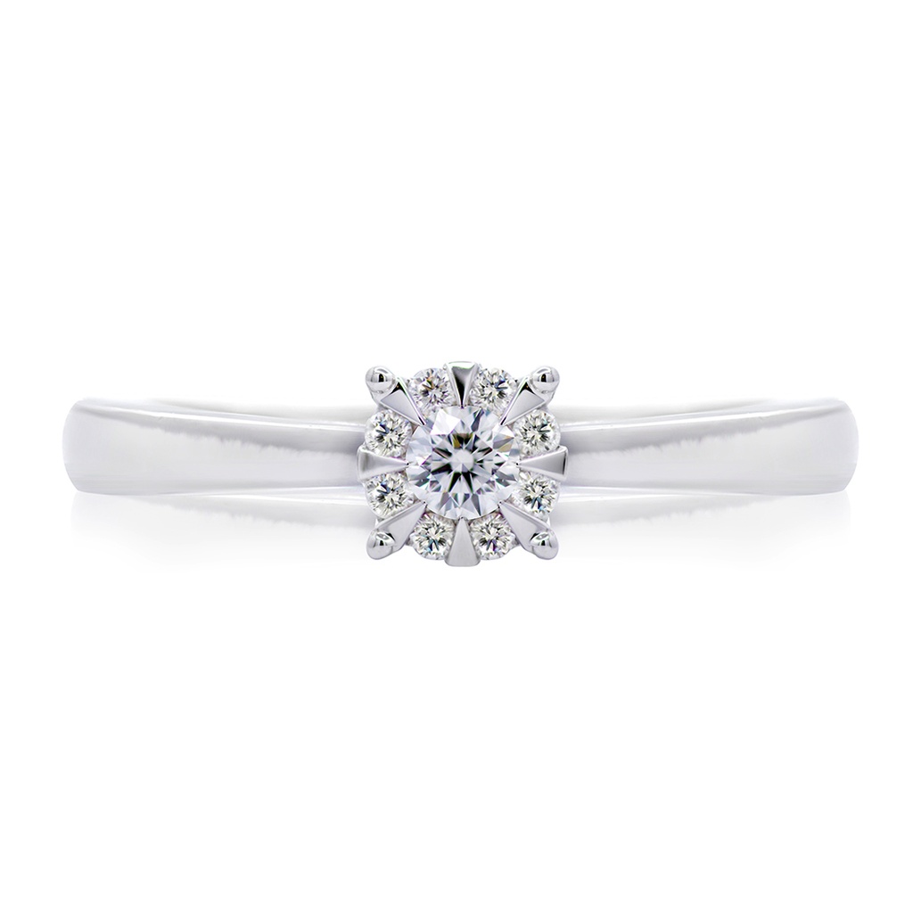 Anillo CLUSTER LOVE Diamantes-0.10Ct H/SI 14KW