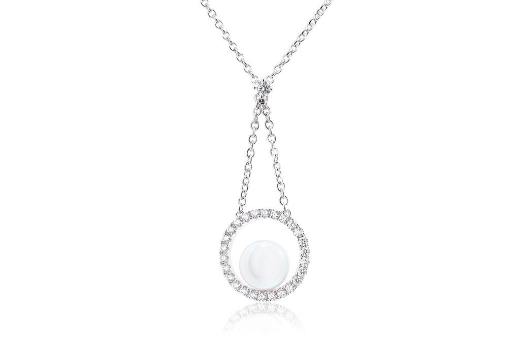 GARGANTILL MIKIMOTO 7MM*A+ AKOYA 0.19CTTW 18KW 5.9
