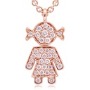GARG C/DIJE GIRL/PAVE B21P 4.7gr. 39/42cm. ORO ROSA 18K