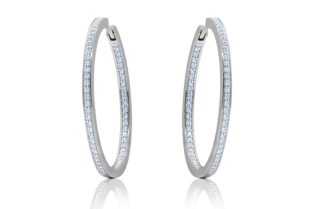 ARRACADAS 35X2MM B67P DIAMONDS HOOP 13.34 18KW