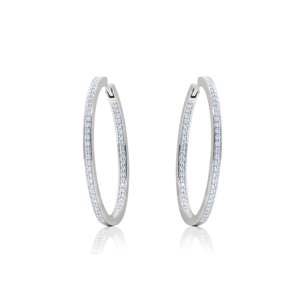 ARRACADAS 35X2MM B67P DIAMONDS HOOP 13.34 18KW
