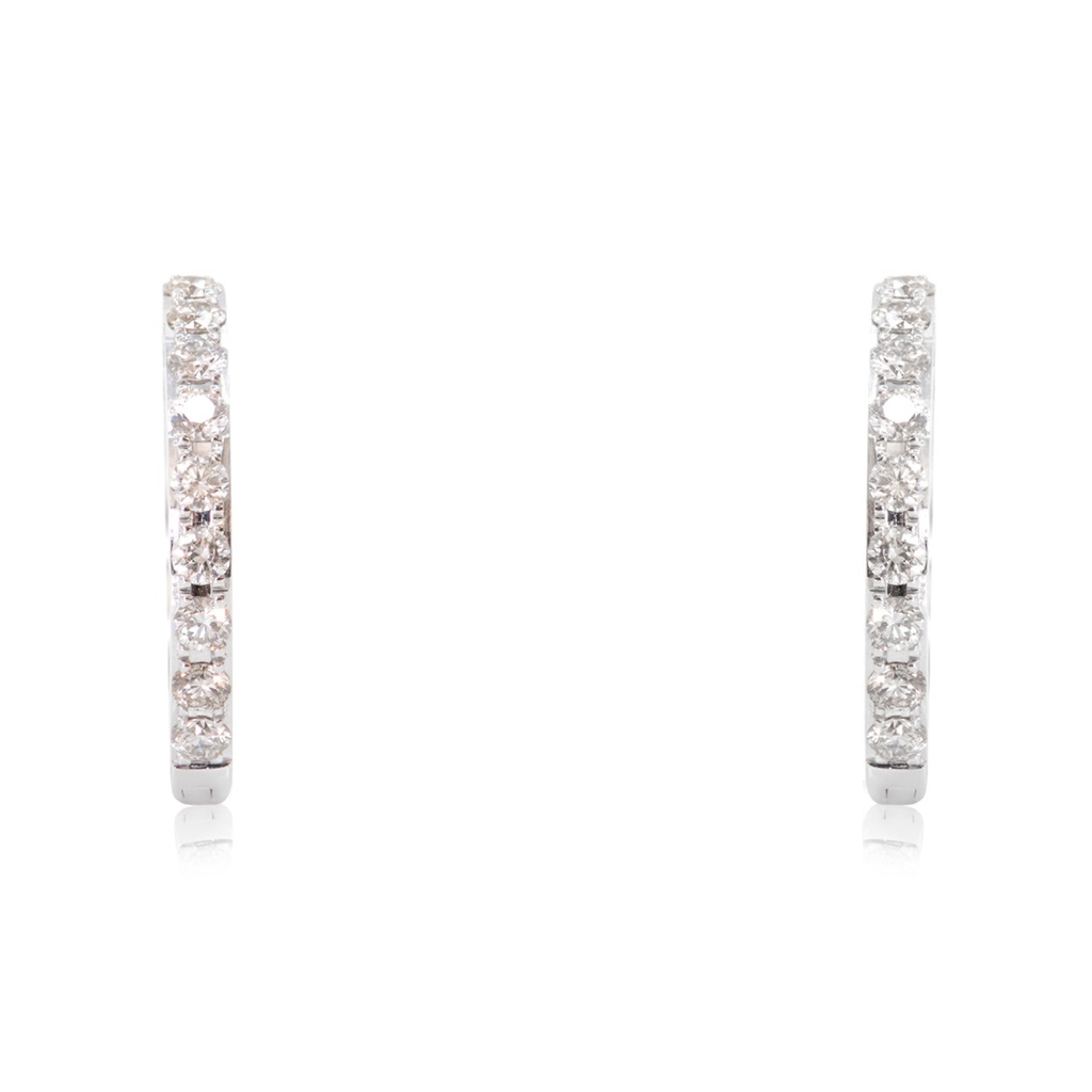 ARRACADAS DIAMOND HOOP B45P 4.7gr ORO BLANCO 18K