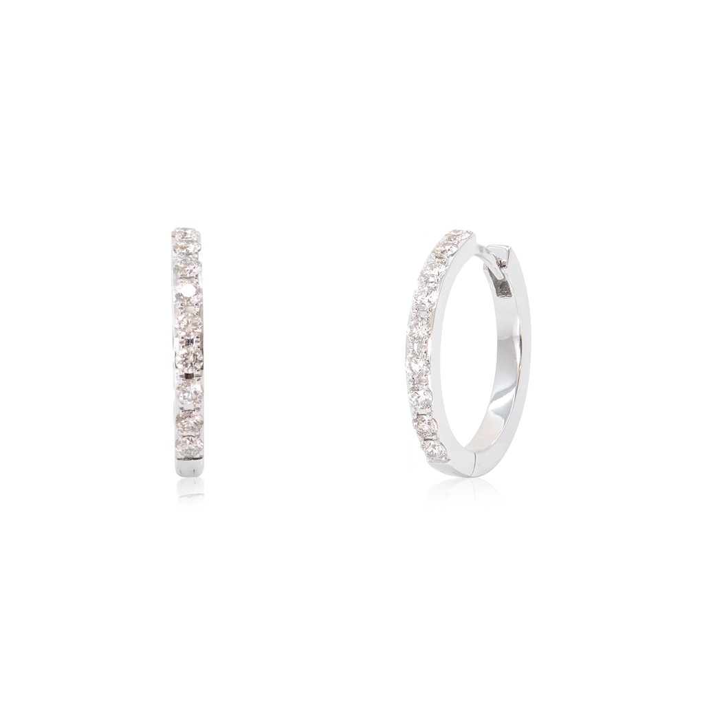 ARRACADAS DIAMOND HOOP B45P 4.7gr ORO BLANCO 18K