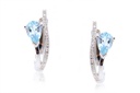 Aretes BLUE/TOPAZ DIAMANTE-0.12Ct HSI 4.6gr ORO BLANCO 18K