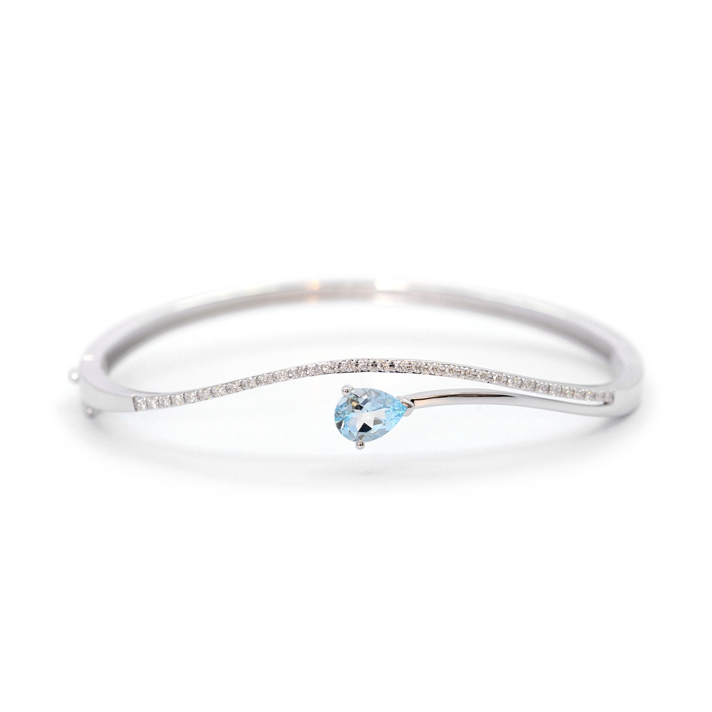 BRAZALETE BLUE/TOPAZ B33P HSI 16.1gr ORO BLANCO 18K