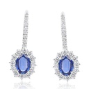 ARETES HALO B119P FVS ZAFIRO-OV238P 5.4gr. ORO BLANCO 18K