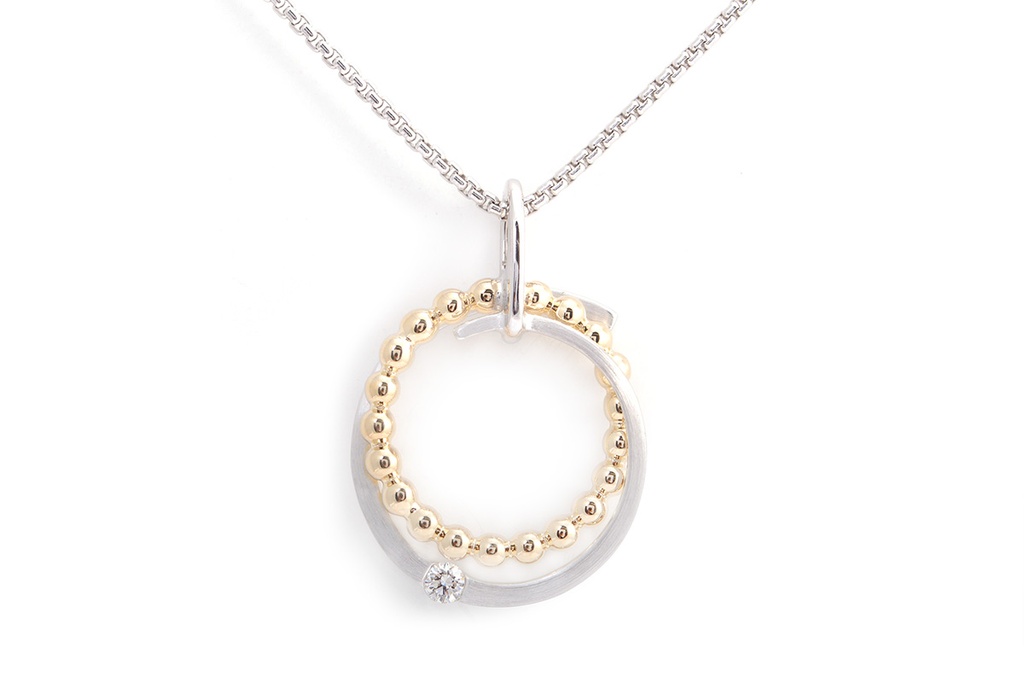 DIJE BEADS B5P 3.6gr ORO BLANCO/AMARILLO 18K