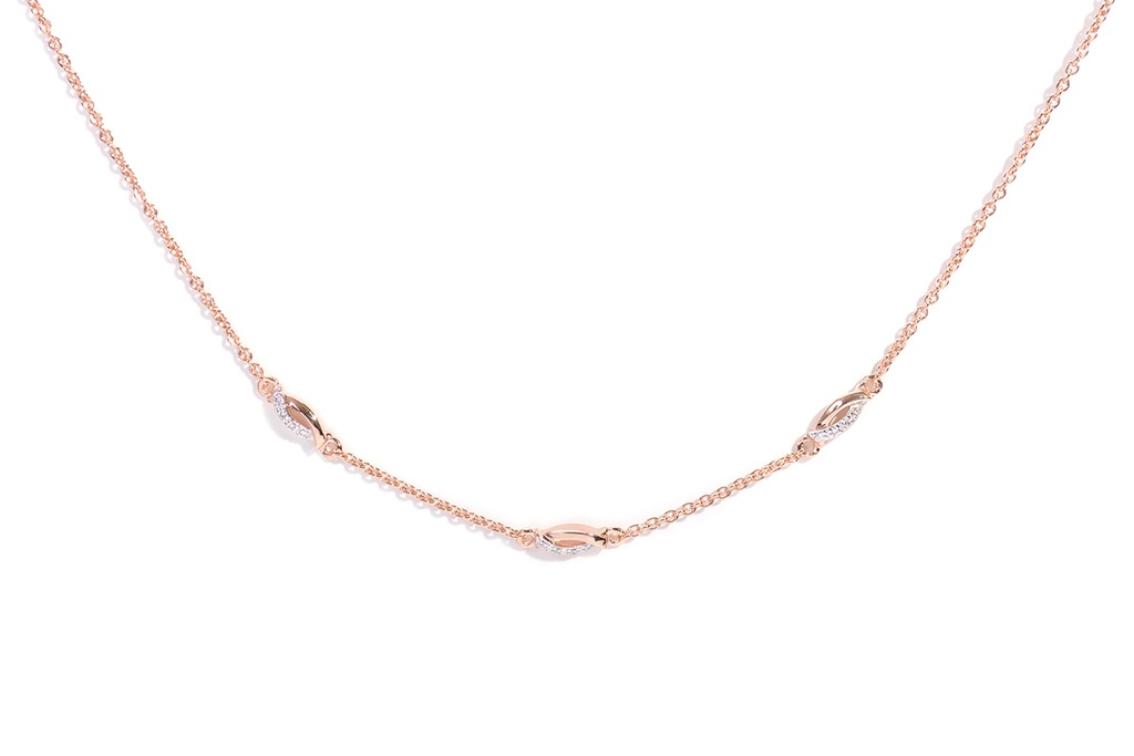 Gargantilla c/Dije LOVE/KNOT DIAMANTE-0.06Ct 4.5gr 18KR